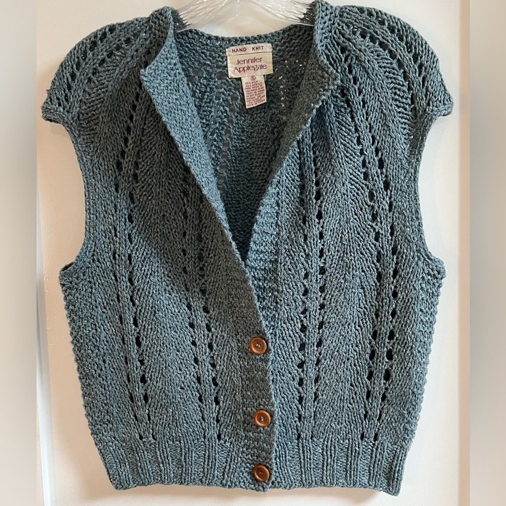 Jennifer Applegate Hand Knitted Silk Blend Vest  S